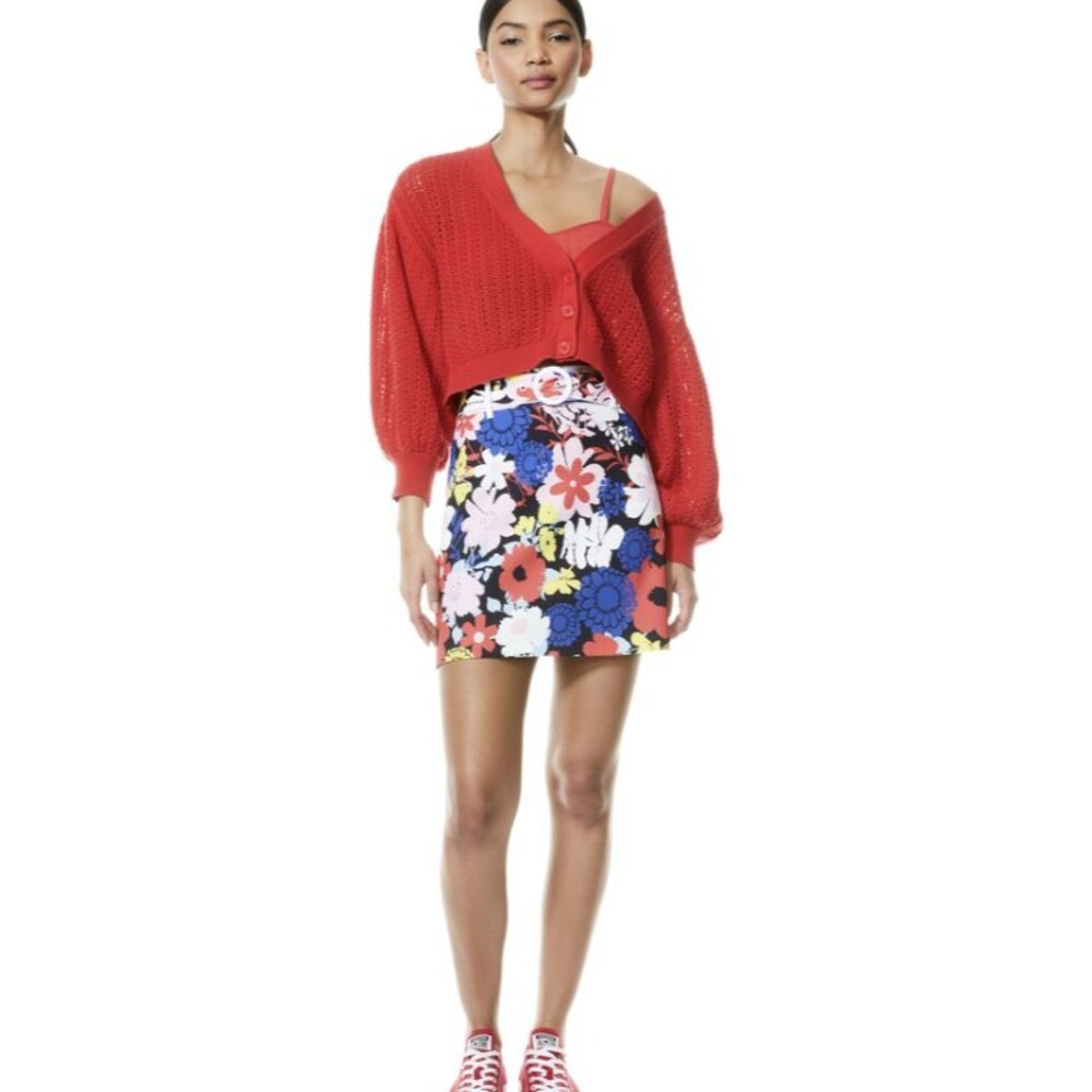 Alice + Olivia Freya Floral Belt Mini Skirt Size US 14